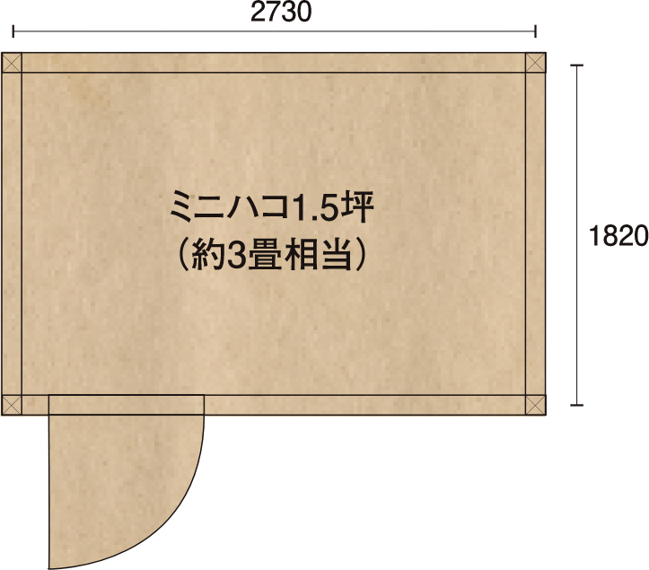 ミニハコ1.5坪 約3畳相当
